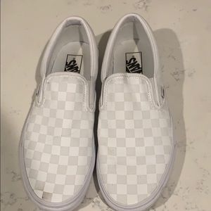 Vans Checkerboard Classic Slip-On White Shoes